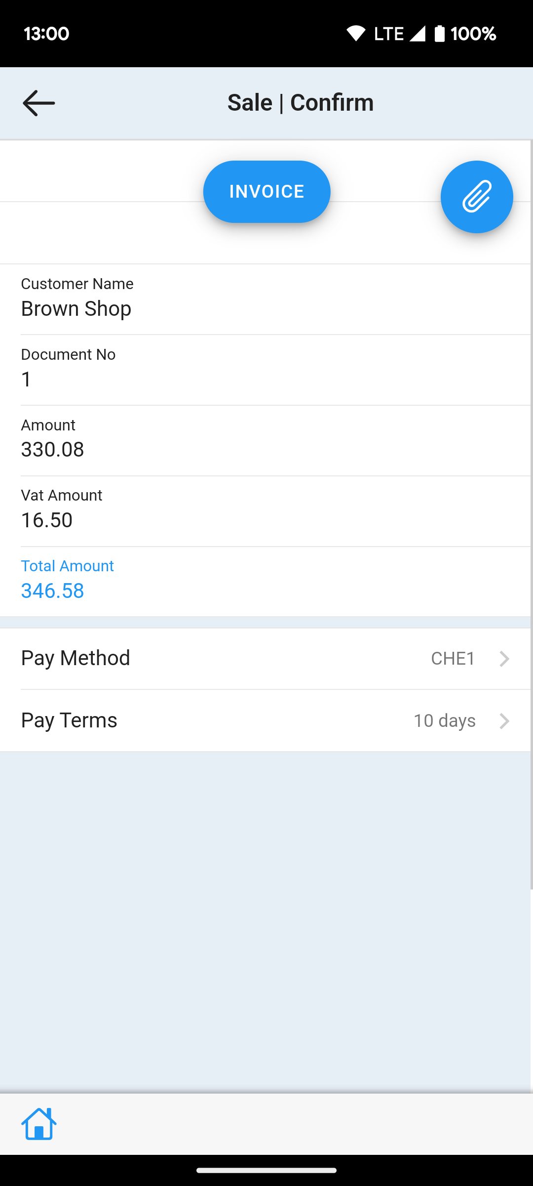 Invoice Confirm